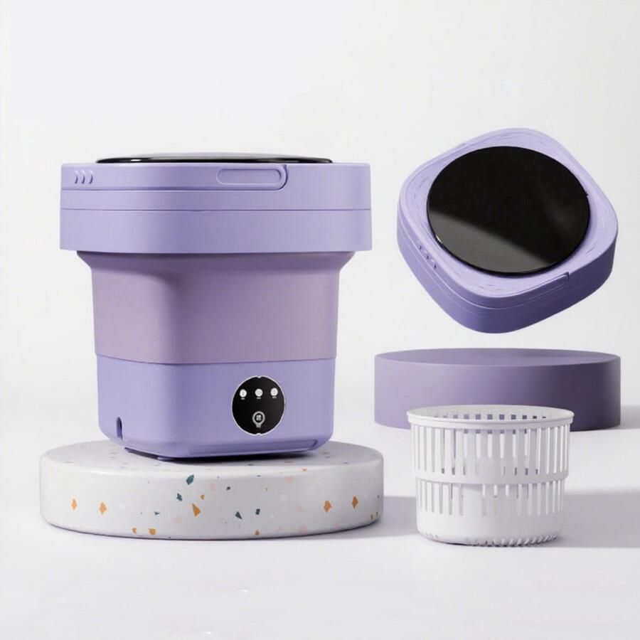 Borvat | 1 stuks 2 64 gal opvouwbare wasmachine intelligente timing geïntegreerd wassen en uitdrogen laag geluidsniveau wasmachine met drie modi - Foto 3