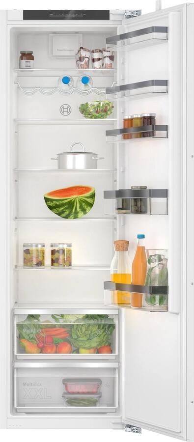 Bosch KIR81VFE0 Serie 4 Inbouwkoelkast Vlakscharnier 177.2 x 54.1 cm Zeer stil Deur op deur led verlichting Extra ruime lade voor groente en fruit