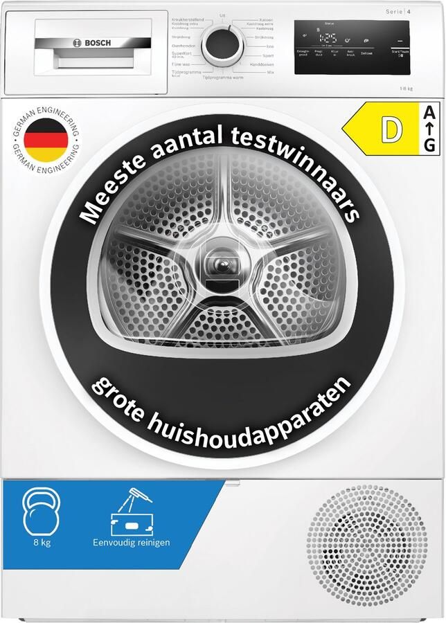 Bosch serie 4 WTH8520LNL Warmtepompdroger 8 kg Wit Easyclean - Foto 2