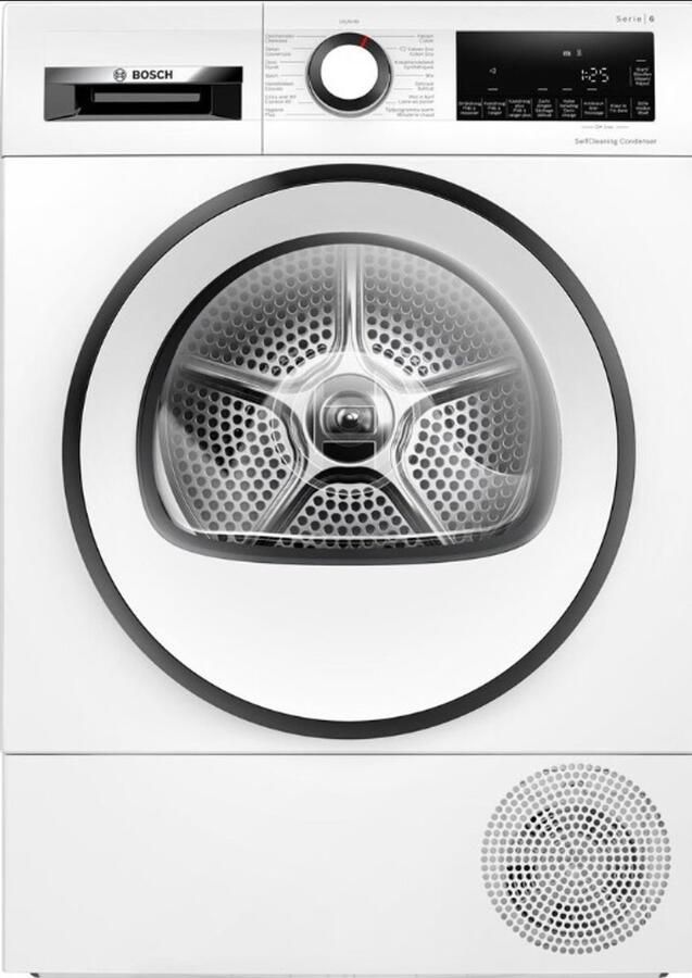 ‎Bosch Serie 6 WQG245DCFG -Wasdroger -9kg- Zelfreinigende condensor Warmtepompdroger Zeer stil