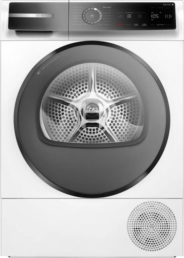 Bosch Serie 8 WQB246D41 Vrijstaand Voorbelading Warmtepomp Wit Knoppen 112 l