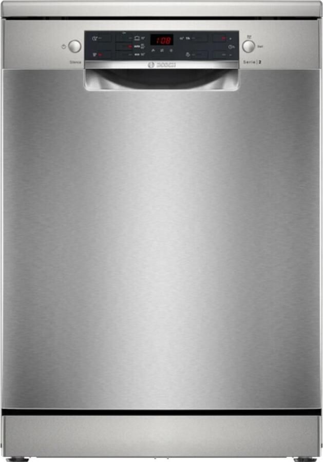 Bosch SMS25GI09F – Vrijstaande Vaatwasser SilencePlus– RVS – ExtraDry – AquaStop – Eco-pr. VarioFlex-korven E label