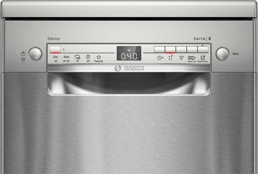 Bosch Serie 2 SPS2HKI42E Vrijstaand Slimline (45 cm) Roestvrijstaal Zilver Knoppen 1 75 m - Foto 2