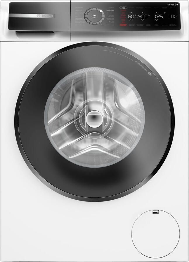 Bosch WGB25400FG Serie 8 Wasmachine met stoom 10 kg 1400 rpm 40% zuiniger dan energielabel A Iron assist: vermindert kreukels tot 50% Home Connect NL FR display