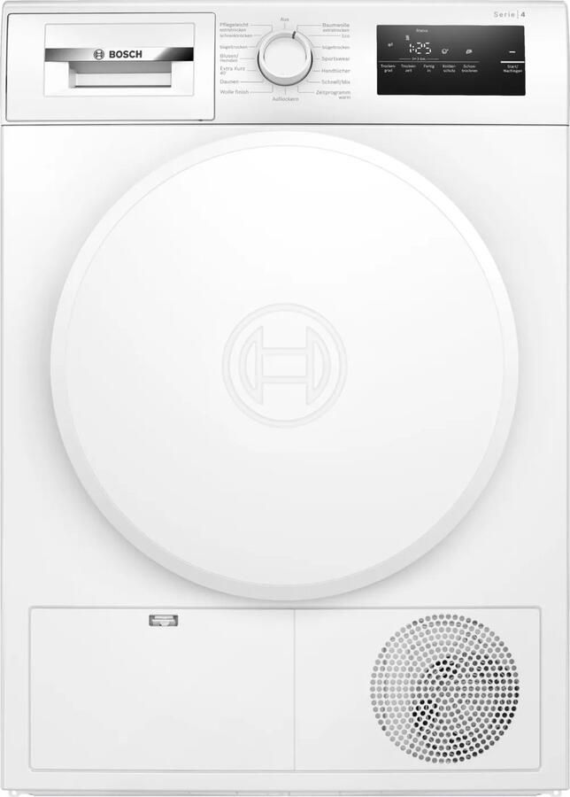 Bosch WTH83004 Wasmachine Vrijstaand Voorbelading Condensatie Wit Knoppen Touch 112 DE display