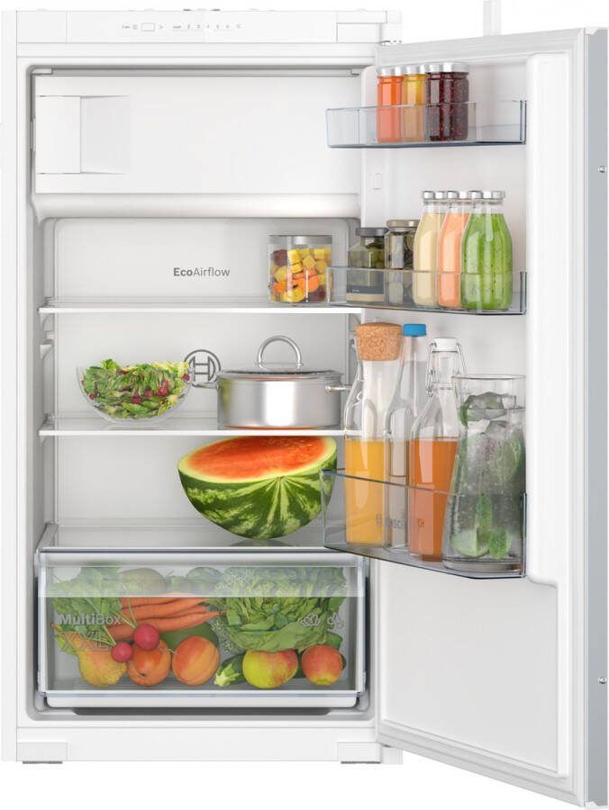 Bosch KIL32NSE0 Serie 2 Inbouwkoelkast Inbouw koelkast met vriesvak 102.1 cm x 54.1 cm Multi Box XXL: een extra ruime lade voor groente en fruit Led verlichting