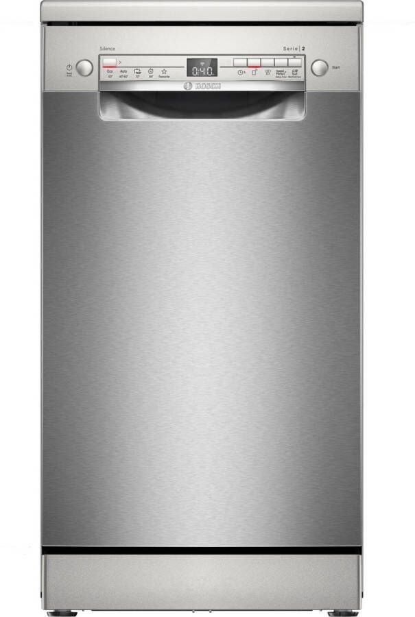 Bosch Serie 2 SPS2HKI42E Vrijstaand Slimline (45 cm) Roestvrijstaal Zilver Knoppen 1 75 m