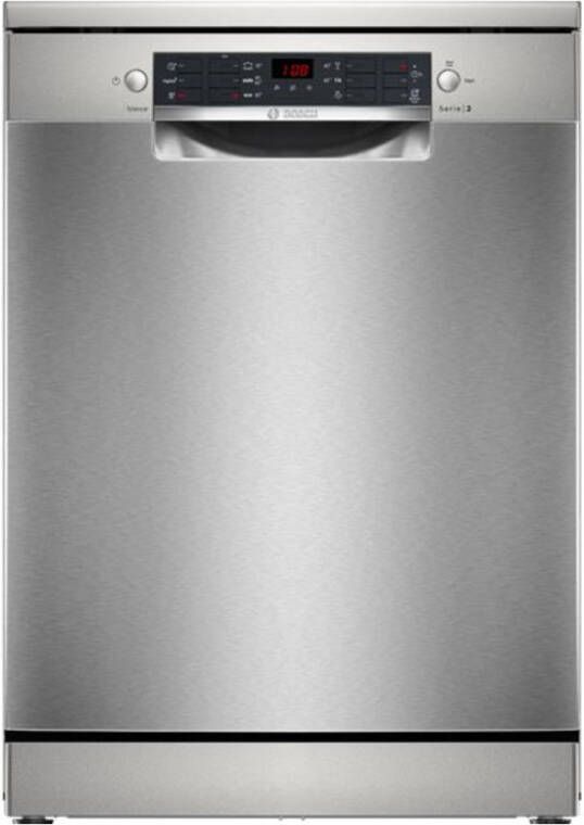 Bosch SMS26AI01F Serie 2 Vaatwasser Vrijstaande vaatwasser 60 cm Geborsteld staal -Extra Droog: optie voor extra grondige droogresultaten