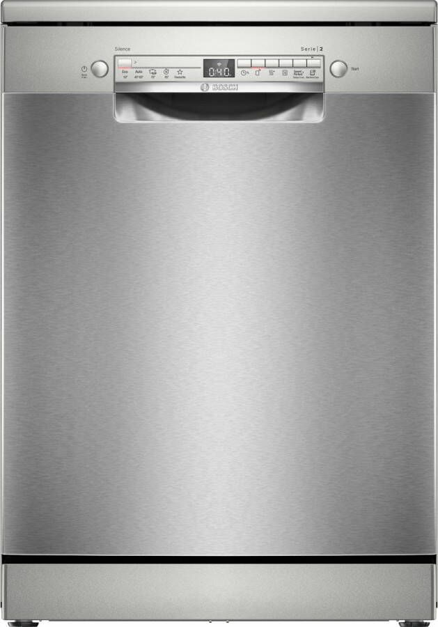 Bosch SMS2HTI02E Serie 2 Vrijstaande vaatwasser 60 cm Geborsteld staal Anti-fingerprint Energielabel D Home Connect
