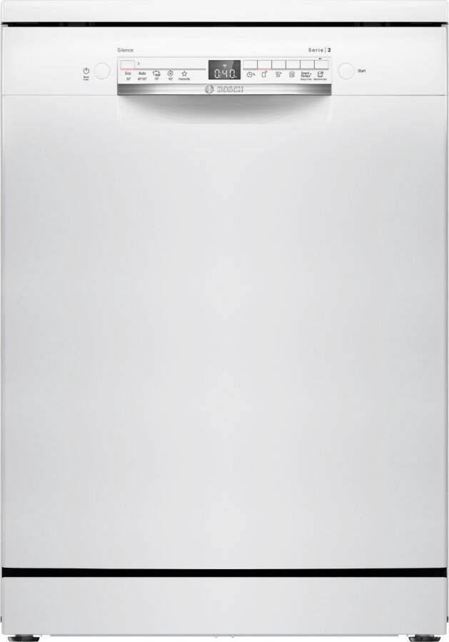 Bosch SMS2HTW02E Serie 2 Vaatwasser Vrijstaande vaatwasser 60 cm Wit Energielabel D Home Connect Extra Droog: optie voor extra grondige droogresultate