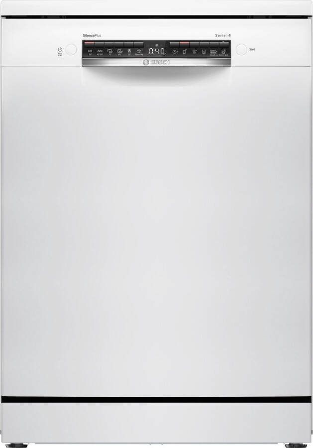 Bosch SMS4ECW28E Serie 4 Vrijstaande vaatwasser 60 cm Wit Energielabel A Extra droog optie Home Connect Vario Lade voor bestek en kookgerei