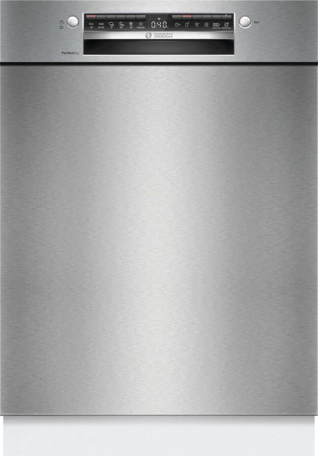 Bosch SMU6ZCS10E Serie 6 Inbouwvaatwasser Onderbouw 60 cm Geborsteld staal PerfectDry met zeolith: perfecte droogresultaten met een laag energieverbruik Stil Home Connect