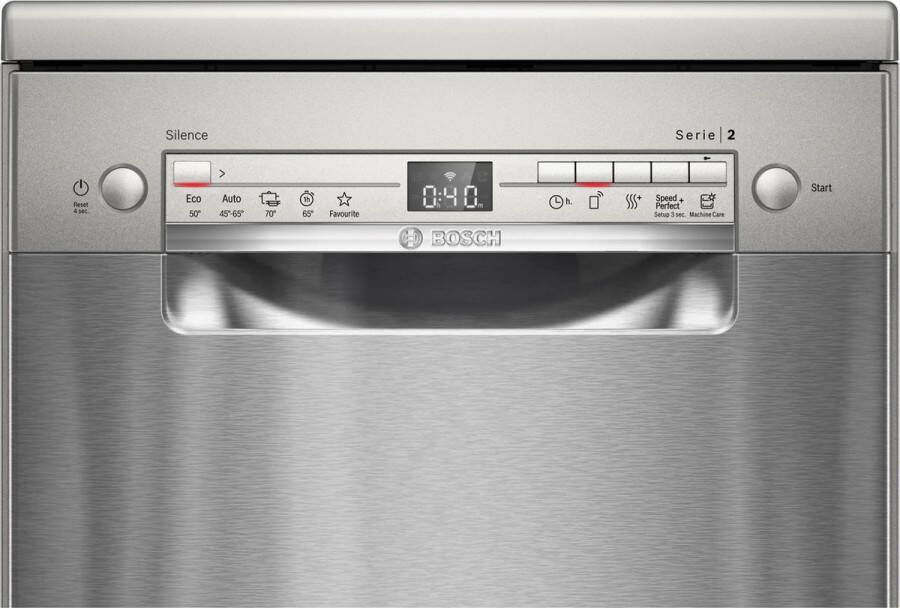 Bosch Serie 2 SPS2HKI42E Vrijstaand Slimline (45 cm) Roestvrijstaal Zilver Knoppen 1 75 m - Foto 2
