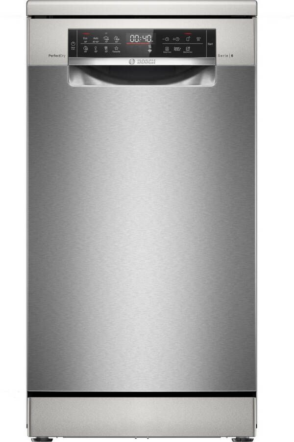 Bosch SPS6YMI14E Serie 6 Smalle vrijstaand vaatwasser 45cm Energielabel B Geborsteld staal
