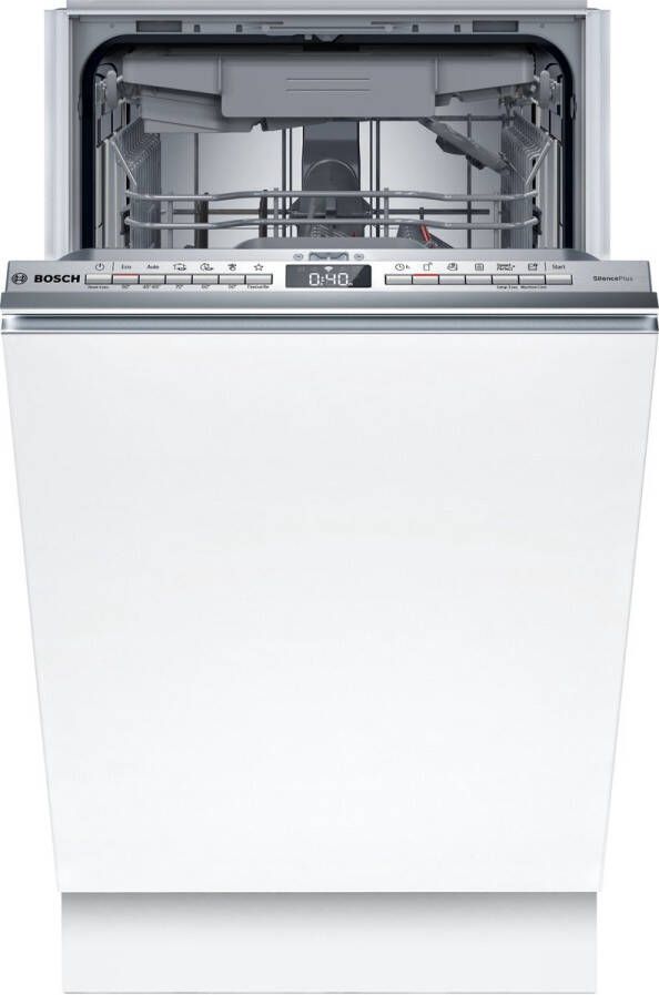 Bosch SPV4EMX17E Serie 4 Vaatwasser -Inbouwvaatwasser Volledig integreerbaar 45 cm Energielabel B Efficient Dry: verbeterde droogprestaties door de automatisch geopende deur
