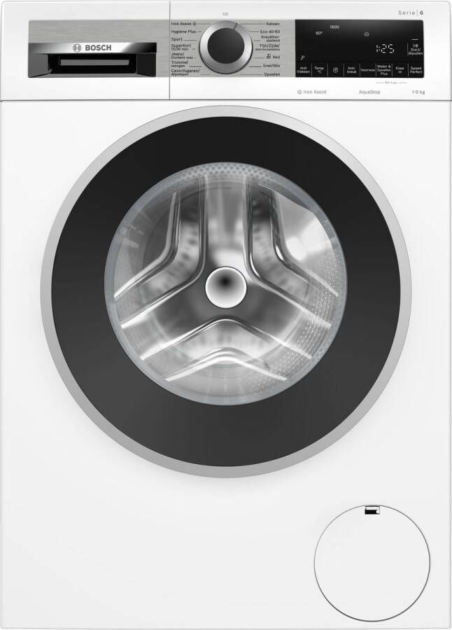 Bosch WGG246ZKNL Serie 6 Wasmachine met stoom 1600 rpm 9 kg Energielabel A Iron Assist: vermindert kreukels tot 50% Bespaar water met ActiveWater Plus