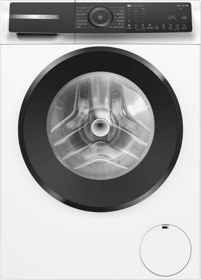 Bosch WGH2560AFG Serie 6 Wasmachine met stoom 10 kg 1600 rpm 20% zuiniger dan energielabel A Iron Assist: vermindert kreukels tot 50% Home Connect NL FR Display