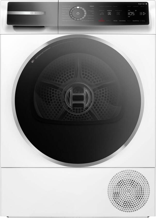 Bosch WQB246CPNL Serie 8 Wasdroger Warmtepompdroger Zelfreinigende condensor Blijvend energiezuinig Zeer stil- 9 kg Droogt zoals jij wilt met Auto Dry Wit
