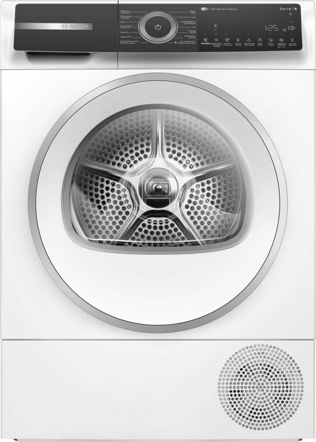 Bosch WQH246DCFG Serie 6 Wasdroger Warmtepompdroger 9 kg Wit Blijvend energiezuinig door Zelfreinigende condensor Droogt zoals jij wilt met Auto Dry Zeer stil NL FR Display