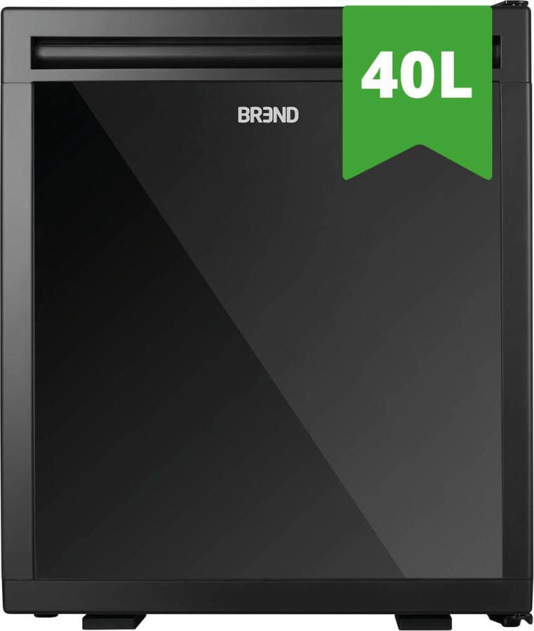 BREND BR-2227 Mini Koelkast Vrijstaand 40 Liter – Tafelmodel Fridge met Instelbare Temperatuur – Minibar met Verstelbare Deurrichting – Zwart