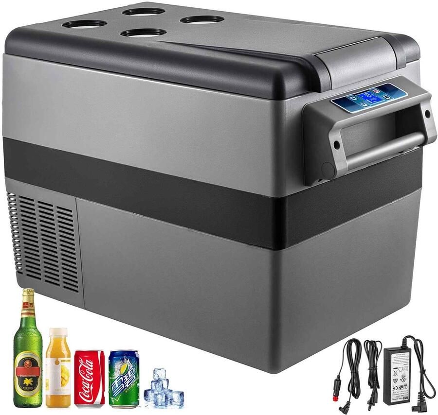 C. R. E. CORE Mini Koelkast Kleine Koelkast 35 Liter Koelbox Frigobox Mini Vriezer Draagbare Koeler 12V 69x34.5x38cm