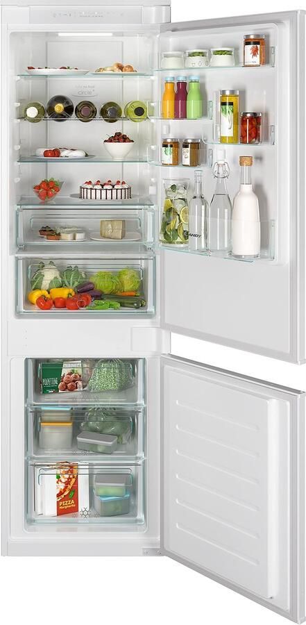Candy CBT5518EW Inbouw-koel-vriescombinatie sleepdeurtechniek tweedeurs Total No Frost 248 liter vriesgedeelte onderaan