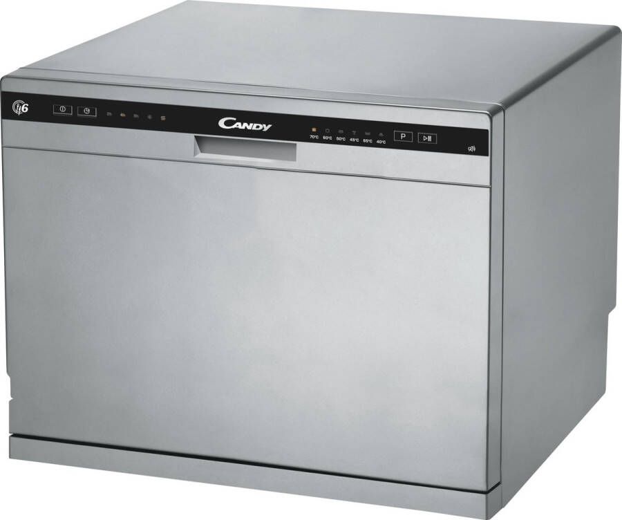Candy Mini Vaatwasser Model CDCP 6S Vrijstaand 6 couverts Zilver F Eco Cyclus