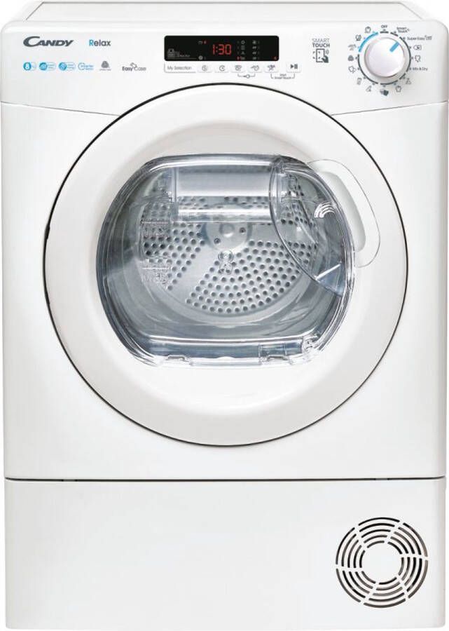 Candy Wasdroger Smart CRE H8A3DE-S 8 kg Vrijstaand Voorbelading A+++ Wit Warmtepompdroger
