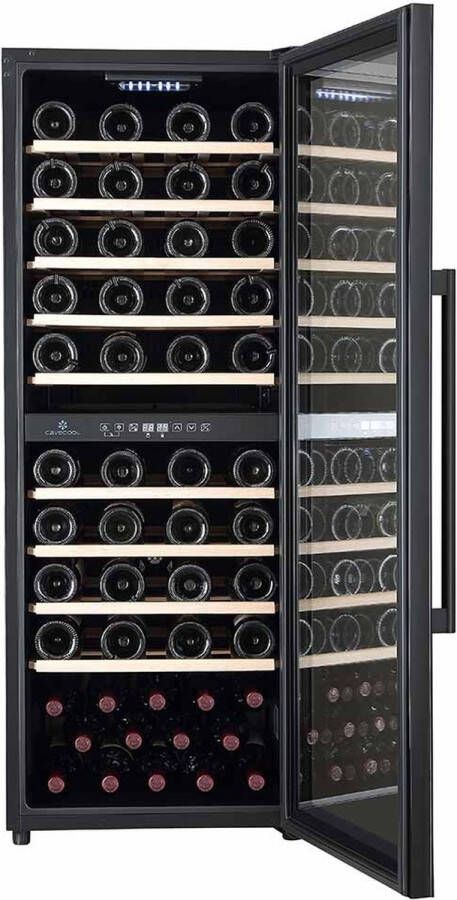 CaveCool *koopje* Raw Zircon Wijnkoelkast 2 Zones 77 Flessen Zwart