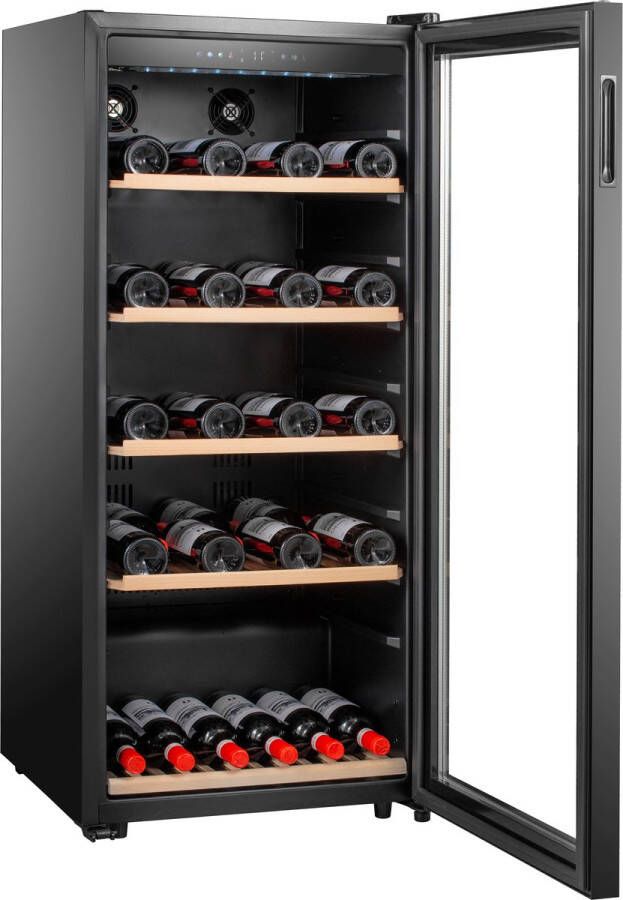 Caviss S1102CBEG Wijnkoelkast- 1 Temperatuurzone 102 Flessen 39 dB H 124 cm B 54 cm LED verlichting