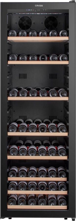 Caviss S1190CBEG Wijnkoelkast met 2 Temperatuurzones 5 à 20 °C 190 Flessen LED verlichting 42 dB 173.7 cm H