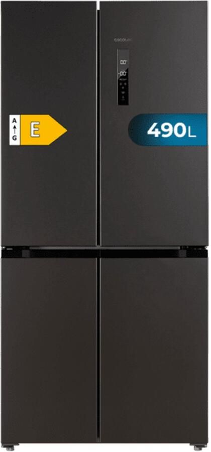 Cecotec Bolero CoolMarket 4D 490 Dark E Vrijstaand Amerikaanse deur Zwart 4 deur(en) Touch Op de deur