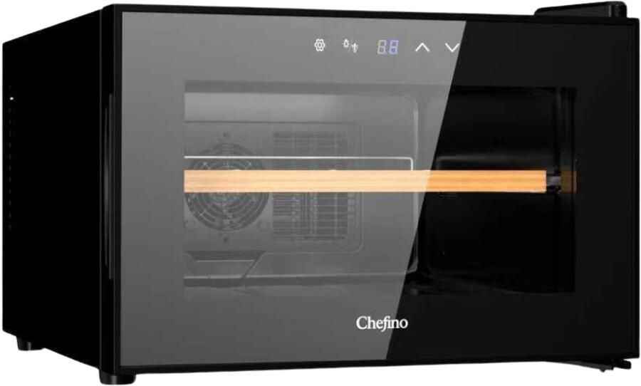 Chefino Wijnkoelkast Wijn Klimaatkast voor 8 Flessen Zwart Instelbare Temperatuur van 5°C tot 18°C Wijnkoelkast Liggend Liggende Wijnkoeler