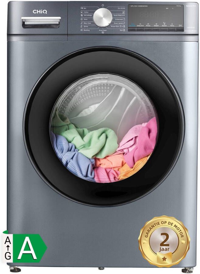 Chiq CFL100-14586IM3XA Wasmachine 10 KG Space Pro 16 programma's AI Smart Stoomwassen & Quick Wash 12 jaar garantie op motor Energieklasse A