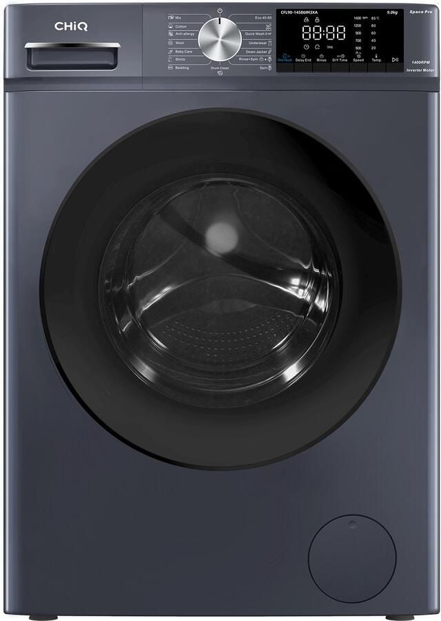Chiq CFL90-14586IM3XA Wasmachine 9 KG Space Pro 16 programma's AI Smart Stoomwassen & Quick Wash 12 jaar garantie op motor Energieklasse A