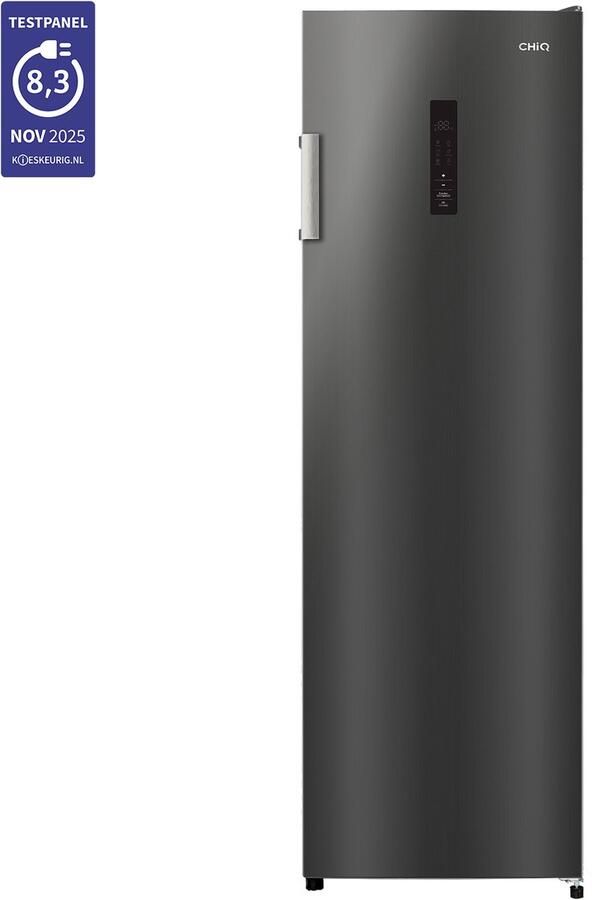 Chiq CSD206NEID Vrijstaande Vriezers No Frost 206L 6 Vrieslades Energieklasse D Digitaal LED Display RVS Zwart 12 Jaar Garantie op Compressor 2025 Nieuw
