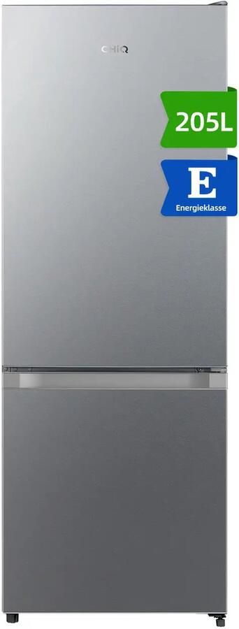 Chiq JR205LSE Koel-vriescombinatie – 205L – Energieklasse E – Zilver – Vrijstaand – Compacte Koelkast met Vriesvak