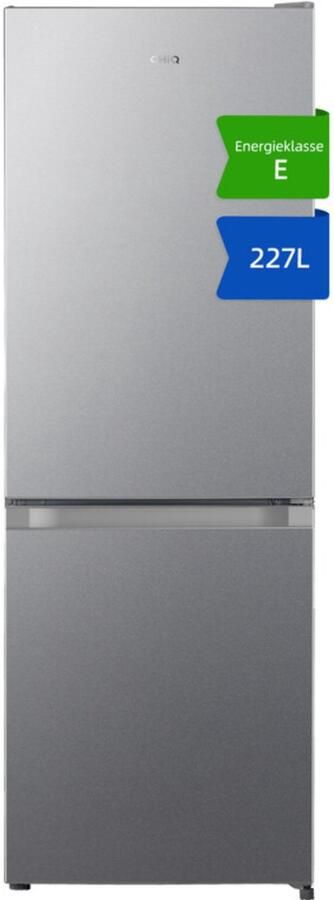 Chiq JR205LSE Koel-vriescombinatie – 205L – Energieklasse E – Zilver – Vrijstaand – Compacte Koelkast met Vriesvak