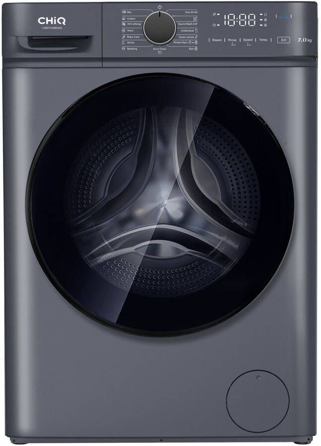 Chiq CW07123863AX Wasmachine 7 KG Space Pro 16 programma's AI Smart Stoomwassen & Quick Wash 12 jaar garantie op motor Energieklasse A 2025 Nieuw