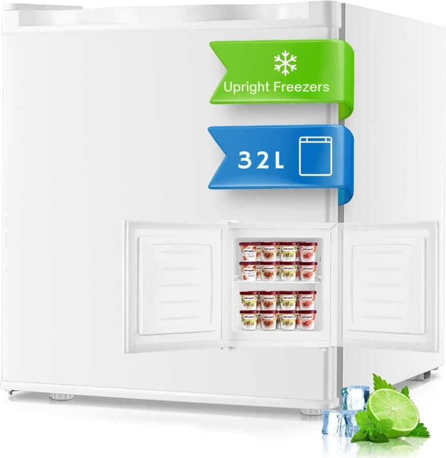 CLGP Mini Vriezer Kleine Diepvrieskast Vrieskist Wit