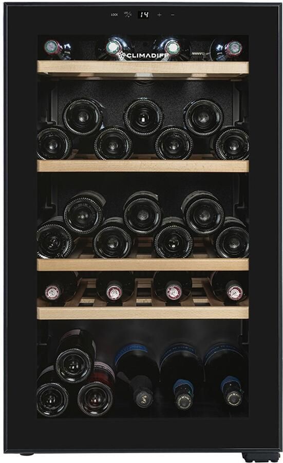 Climadiff CEPAGE52F- wijnkoelkast voor 52 flessen Wijnklimaatkoelkast Vrijstaand met 1 Temperatuurzone Wijnkoeler Instelbaar tussen 5°C en 20°C