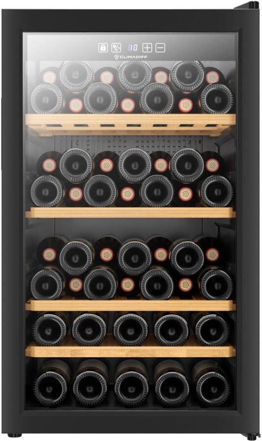 Climadiff CLS52B1 Wijnkoelkast voor 52 flessen Wijnklimaatkoelkast Vrijstaand Wijnkoeler Instelbaar tussen 5°C en 20°C slechts 39dB