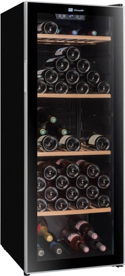 Climadiff CS105B1 Wijnkoelkast voor 105 Flessen Wijnklimaatkoelkast Vrijstaand met 1 Temperatuurzone Wijnkoeler Instelbaar tussen 5°C en 20°C