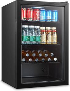 Combisteel 115 liter glasdeur koelkast luxe minibar koelkast zwart Horeca