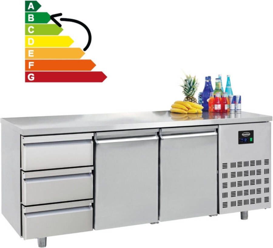 Combisteel Koelwerkbank 474L 2 Deuren + 3 Laden (1 1 GN) -2°c +8°c 1865x700x850mm