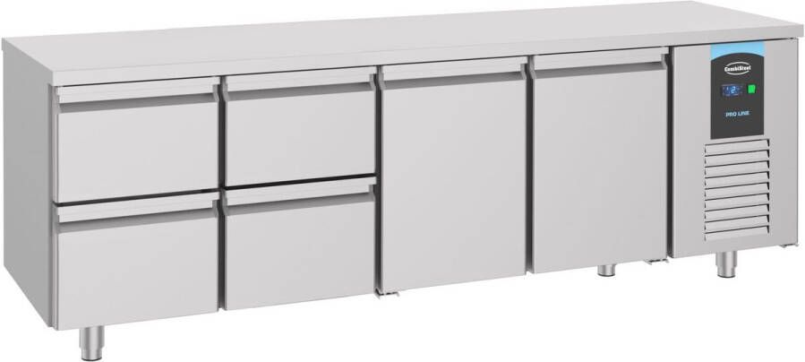 Combisteel Koelwerkbank ENERGY LINE Energiezuinig 632L 2 Deuren + 4 Laden 1 1 GN -2°C +8°C Geforceerd 2330x700x850mm
