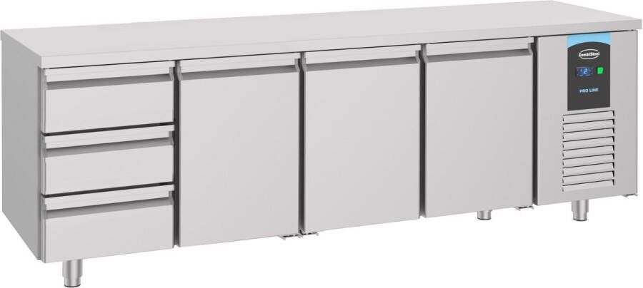 Combisteel Koelwerkbank ENERGY LINE Energiezuinig 632L 3 Deuren + 3 Laden -2°C +8°C Geforceerd 2330x700x850mm