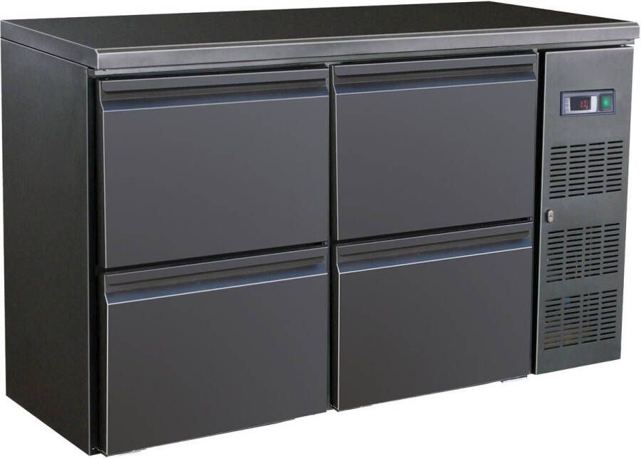 Combisteel Barkoelkast 350L Zwart 0°C +10°C Geforceerd 4 Laden 1462x513x860mm Horeca Koelkast