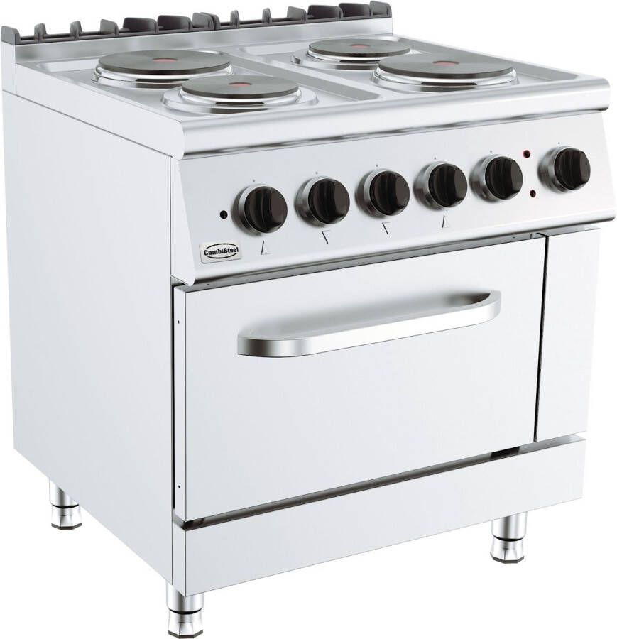 Combisteel Base 700 Kooktafel Elektrisch 4 Platen Elektrische Oven 400V 800x700x900mm Horeca Oven
