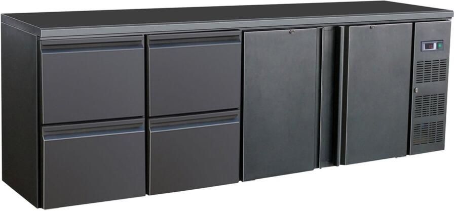 Combisteel BARKOELER ZWART 2DRS 4 LADEN 7450.0327 Horeca & Professioneel